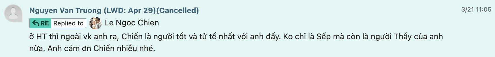 Original message from Truong